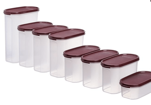 Signoraware Oval Modular Multi-Purpose Plastic Containers Set of 8 with Lid for Kitchen | Food Grade BPA Free Leak Proof (Set Contains -2.3Litersx1 | 1.7Litresx3 | 1.1 Litresx3 | 500mlx3) - Image 3